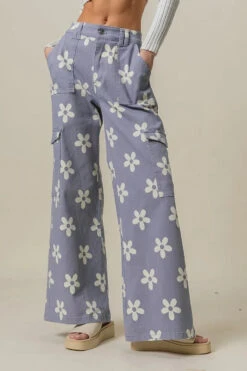 BiBi Flower Printed Side Pocket Wide Pants -Sydney So Sweet 7519cb649e0044dc83957450c3d504a5 Max Origin
