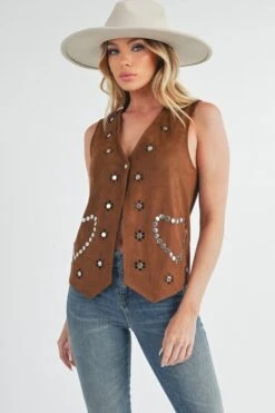 Aemi + Co Heart Rivet Detail Suede Vest Coat -Sydney So Sweet 761b354c e145 4ab2 8777 ffc703623e62 Max