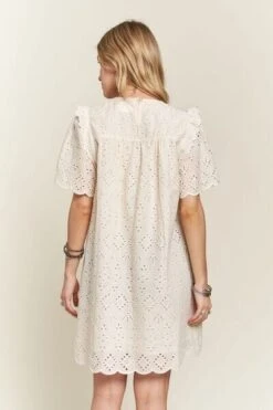 ADORA Ruffled Eyelet Round Neck Dress -Sydney So Sweet 7741b561 b6ad 4ed4 9e43 f25d52be9aec Min