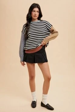 Annie Wear Striped Color Block Round Neck Sweater -Sydney So Sweet 7762bf27 146e 47f5 87db f6e6e308ba4d Max