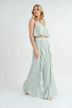 MABLE Crop Cami And Ruffled Wide Leg Pants Set -Sydney So Sweet 78034f0e04f5486c9c5c999c39f0f611 Max Origin