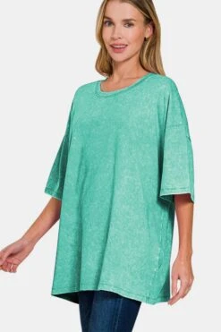 Zenana Full Size Washed Round Neck Drop Shoulder Oversized T-Shirt -Sydney So Sweet 791c917f 9c96 4e37 a1fc 0268da4ebf51 Max
