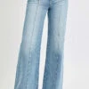 RISEN Full Size Mid Rise Wide Jeans With Front Patch Pocket Plus Size