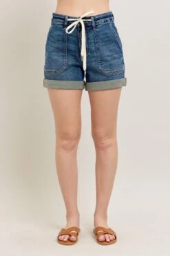 Judy Blue Full Size High Rise Cuff Denim Shorts Plus Size