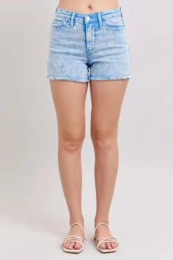 Judy Blue Mid Rise Garment Dyed Denim Shorts