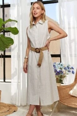 ADORA Striped Button Down Sleeveless Midi Dress -Sydney So Sweet 7b4e29aa bfcd 4880 aead 35bbbe18ec95 Min