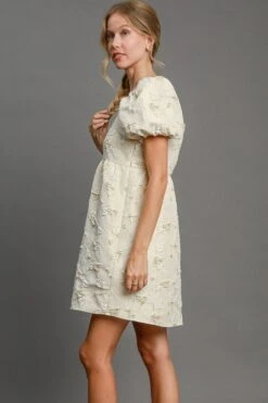 Umgee Heart Jacquard Square Neck Puff Sleeve Mini Dress -Sydney So Sweet 7bda28d4 8a21 4e18 a4d6 b2fc7809c652 Max