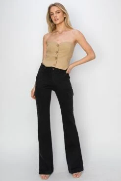 RISEN Full Size High Rise Side Slit Cargo Bootcut Jeans -Sydney So Sweet 7ce2d8f3 ae51 4f04 8746 cb7a0b2bc0e3 Max