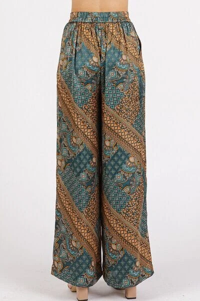 Mittoshop Paisley Patchwork Print Satin Wide Leg Pants 4 Mittoshop Paisley Patchwork Print Satin Wide Leg Pants - Image 2