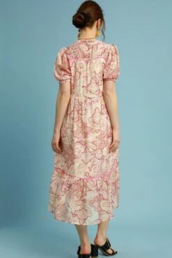 Umgee Full Size Printed Puff Short Sleeve Midi Dress Plus Size -Sydney So Sweet 7ea5bcbe d5df 4556 8937 1d30a220369f Max