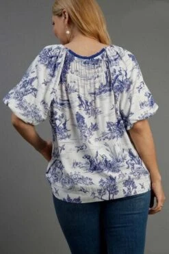 Umgee Full Size Two Tone Landscape Round Neck Print Top Plus Size -Sydney So Sweet 7ef8608f acd0 4a93 afef a015a61e64b3 Min