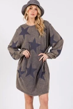 SAGE + FIG Washed Star Print Round Neck Dress -Sydney So Sweet 7f59998e 4302 441b 8814 c089ce55bab5 Max