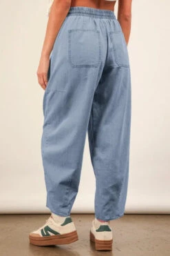 VERY J Washed Chambray Barrel Denim Pants -Sydney So Sweet 7f641a9d8dde4f03ad028fe6fce66bc4 Max Origin