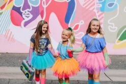 80s Costume In Neon Orange - 4 Piece Pixie Tutu Set For Girls, Adult, & Plus Sizes -Sydney So Sweet 80 sBannerPicture2