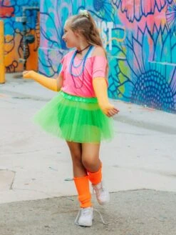 Lime Green 80's Costume Tutu & Accessories For Kids -Sydney So Sweet 80 sGreenCostume