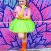 Lime Green 80's Costume Tutu & Accessories For Kids -Sydney So Sweet 80 sGreenCostume2