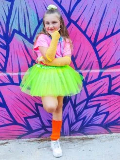 Lime Green 80's Costume Tutu & Accessories For Kids