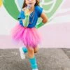 80s Costume In Neon Hot Pink - 4 Piece Pixie Tutu Set For Girls, Adult, & Plus Sizes -Sydney So Sweet 80 sPinkCostume2 2