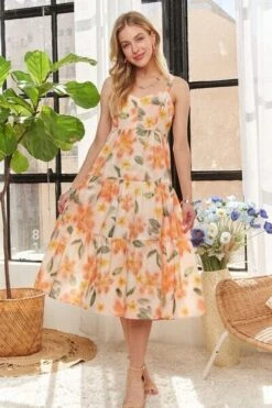 ADORA Smocked Back Floral Adjustable Strap Midi Dress -Sydney So Sweet 83952358 e4ec 4aa0 b111 0c5888229902 Min