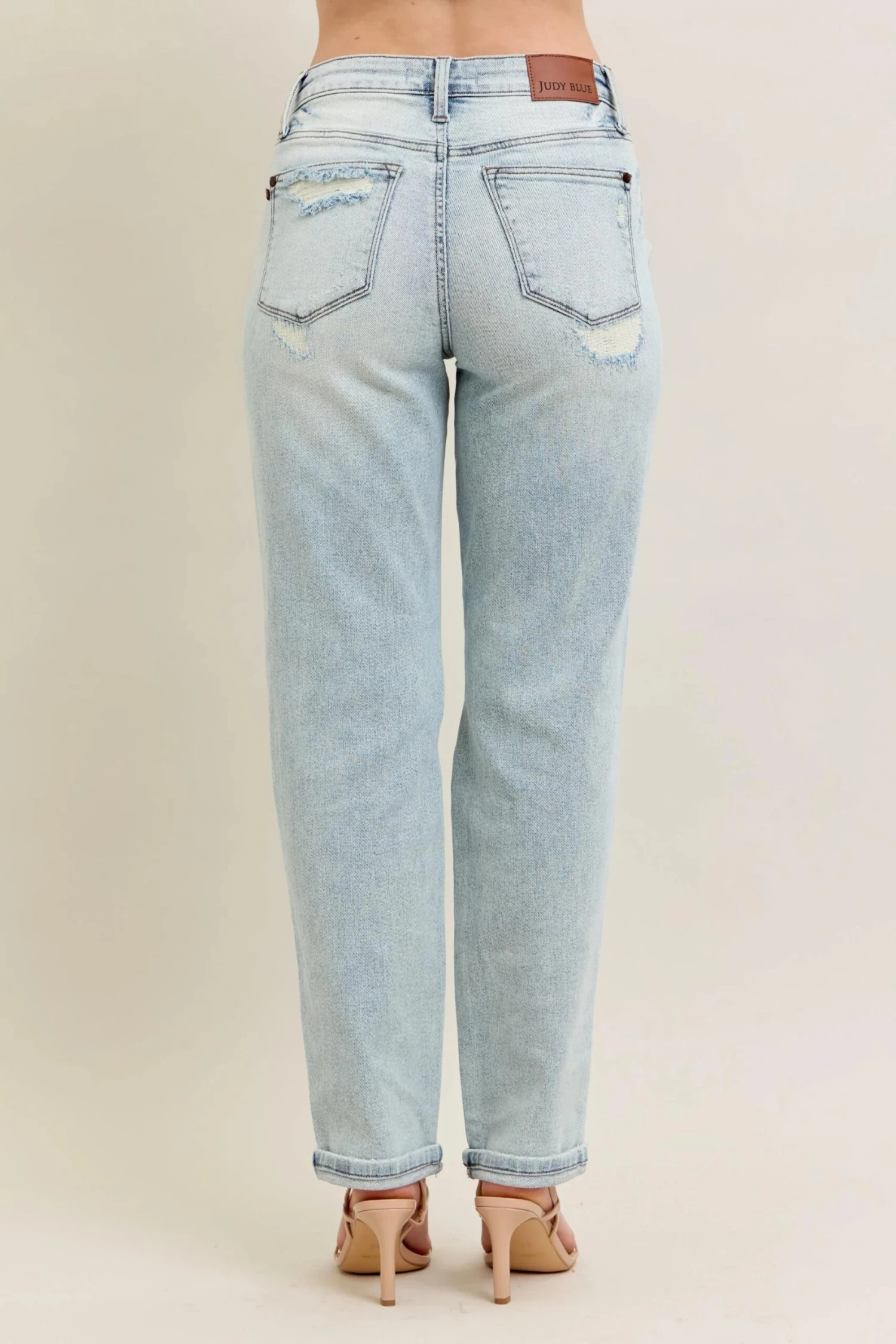 Judy Blue Full Size Mr Repair Stitch Detail Destroy Single Cuff Bf Jeans Plus Size 7 Judy Blue Full Size Mr Repair Stitch Detail Destroy Single Cuff Bf Jeans Plus Size - Image 5