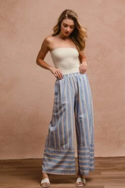 BiBi Striped Wide Leg Pants With Pockets -Sydney So Sweet 85d32655 e6d3 4b50 8883 64c9dcff372e Max