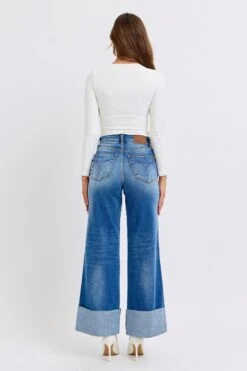 Judy Blue Full Size Distressed High Waist Wide Leg Jeans -Sydney So Sweet 879c6cf6 aa23 4909 a8fd df39279cdd5d Max