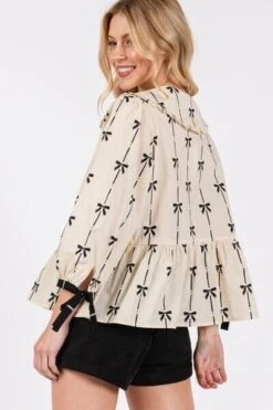 SAGE + FIG Bow Print Tie Front Babydoll Blouse -Sydney So Sweet 8a2df9d0 6ff1 4df9 a7a9 59e7c356e275 Min