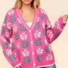 Haptics Full Size Floral Jacquard V-Neck Button Up Cardigan -Sydney So Sweet 8b70db1c 8517 4646 90f6 e28eef1352db Max