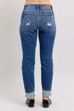 Judy Blue Full Size Mid Rise Boyfriend Destroy Jeans With Yoke Pockets And Faux Selvedge Cuff Plus Size -Sydney So Sweet 8bd2671cdf304a5abfab49d73ac675d0 Max Origin