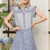 ADORA Button Down Textured Babydoll Dress