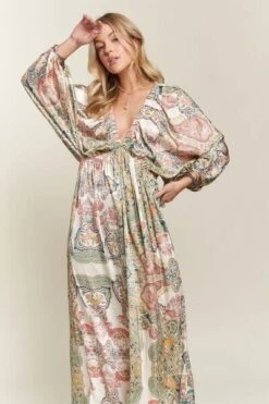 ADORA Printed V-Neck Batwing Sleeve Dress -Sydney So Sweet 8c8a3c07 26e8 47b1 935e a298038a37c8 Min