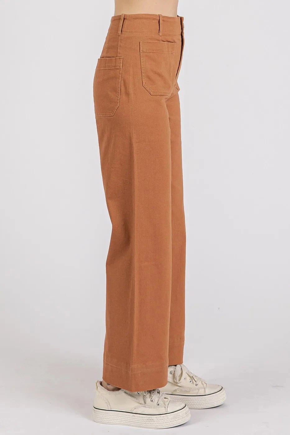 Mittoshop Twill Patch Pocket High Rise Wide Leg Pants 4 Mittoshop Twill Patch Pocket High Rise Wide Leg Pants - Image 2