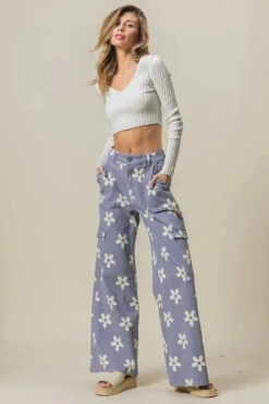 BiBi Flower Printed Side Pocket Wide Pants -Sydney So Sweet 8d4c59f661ba4506a0c48b2957c1fdc3 Max Origin