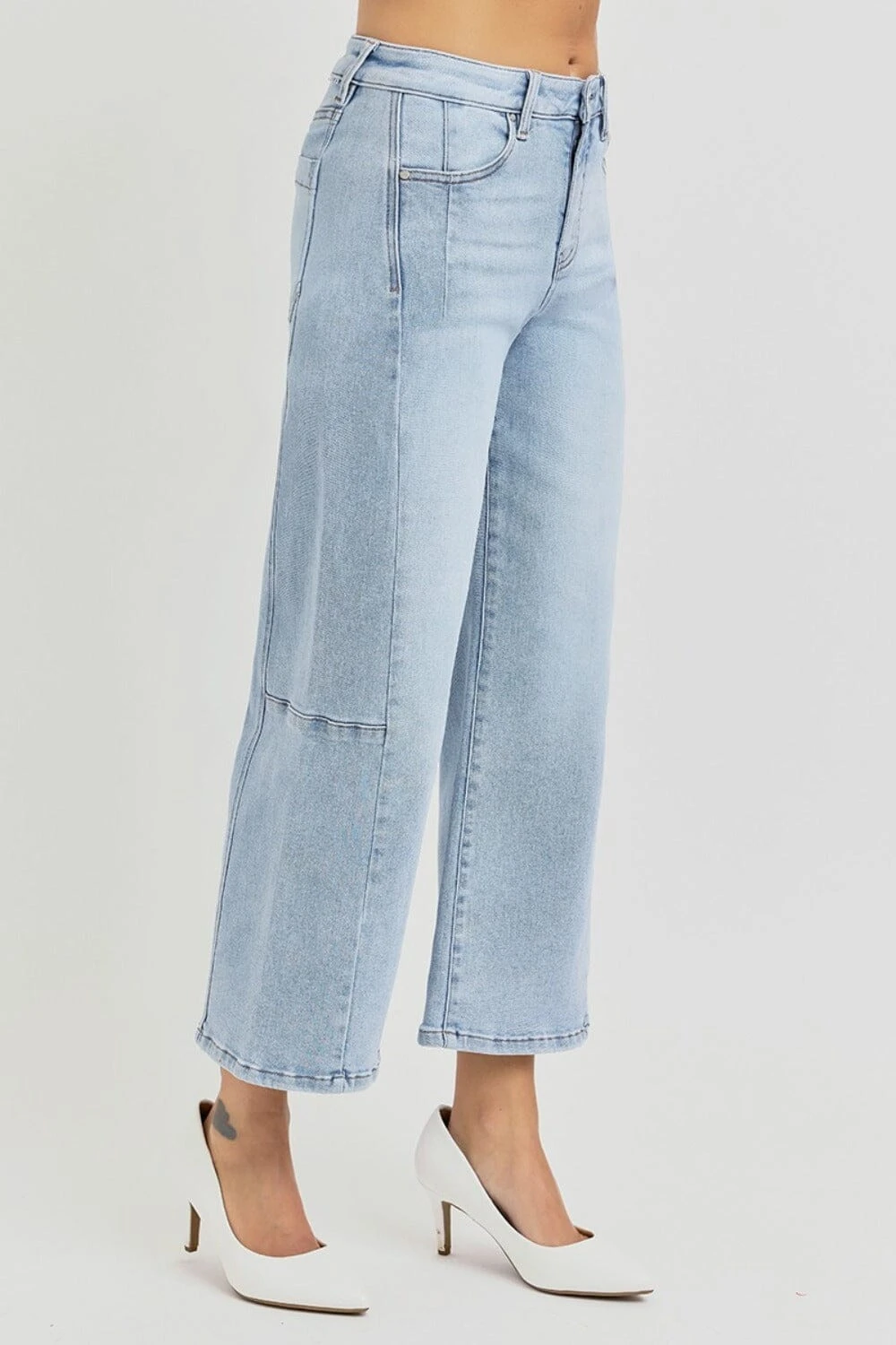 RISEN Full Size High Rise Seamed Detail Wide Leg Crop Jeans 5 RISEN Full Size High Rise Seamed Detail Wide Leg Crop Jeans - Image 3