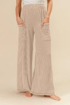 BiBi 2tone Cord Rib Waist Band Side Pocket Pants