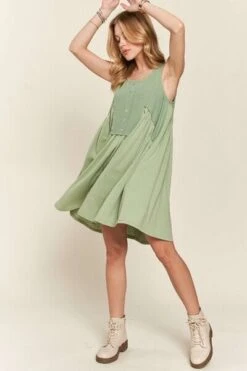 ADORA Decorative Button Sleeveless Babydoll Dress -Sydney So Sweet 8e0a000a 7a5d 4bd9 bac1 0337a9b5a836 Min