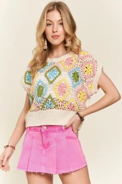 ADORA Multicolor Crochet Top -Sydney So Sweet 8eaa0b14ea194100b843c9296fb3b060 Max Origin