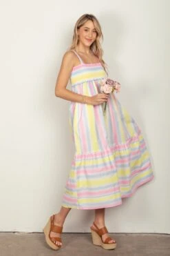 Striped Woven Smocked Midi Cami Dress -Sydney So Sweet 8fb6ef5a ab67 4abc aaad 7945afc7a0f5 Max