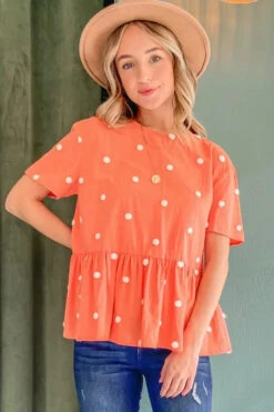And The Why Pom Pom Polka Dots Short Sleeve Top -Sydney So Sweet 8fed7246569148da89d2326c171582f1 Max Origin