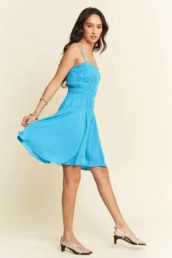 Davi & Dani Smocking Bodice Sleeveless Button Down Mini Dress -Sydney So Sweet 917f144b68be4c92b794ef1821059920 Max Origin