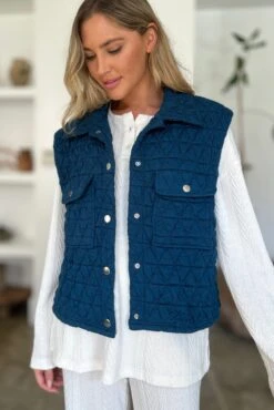 Double Take Full Size Pocketed Texture Snap Down Vest Coat -Sydney So Sweet 92050ece c0a6 47e2 b39a 84d7598ff92b Max