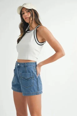 MABLE Contrast Trim Grecian Neck Cropped Tank -Sydney So Sweet 95ac067b a8ab 4da3 88c6 46877000522c Max Origin