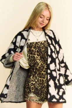 Davi & Dani Leopard Open Front Long Sleeve Cardigan -Sydney So Sweet 96252d02 23b2 43c4 b18d ddb31c895dff Max