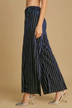 Umgee Full Size Elastic Waist Striped Wide Leg Velvet Pants -Sydney So Sweet 96b7fa3f 6dc4 4100 8625 046f68692225 Max
