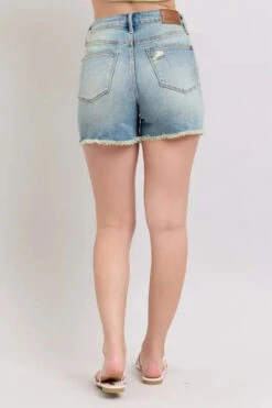 Judy Blue High Rise Washed Fly Stitch Detail And Destroy Denim Shorts -Sydney So Sweet 98be4dfbd2774a2fb86465585161027e Max Origin