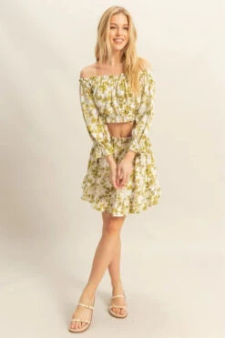 HYFVE Floral Off-Shoulder Flounce Sleeve Top And Skirt Set -Sydney So Sweet 9ad9fb38 1027 4a57 ad4f ead6c9331981 Max Origin