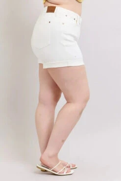 Judy Blue Full Size High Waist Double Roll Cuff Denim Shorts Plus Size -Sydney So Sweet 9b685d40 b111 4eb2 a61f 8f1cabd1b1cd Max Origin