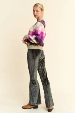 Davi & Dani Checkered Round Neck Long Sleeve Sweater -Sydney So Sweet 9b90f87a 7c5b 422b a732 8dccc22ea8e2 Max