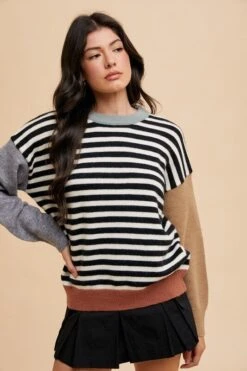 Annie Wear Striped Color Block Round Neck Sweater -Sydney So Sweet 9d13c67a e1fa 4747 901c 89d3810a97d8 Max