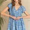 ADORA Printed V-Neck Ruffle Sleeve Mini Dress -Sydney So Sweet 9d90c4ff 5855 478f 9c78 9e8536f6c06e Min